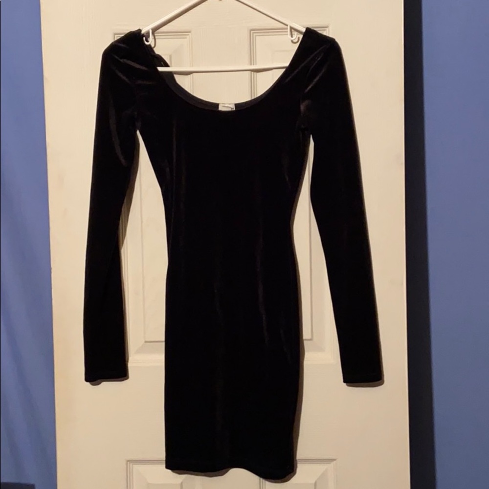 (XS) Garage Black Velvety Mini Dress
